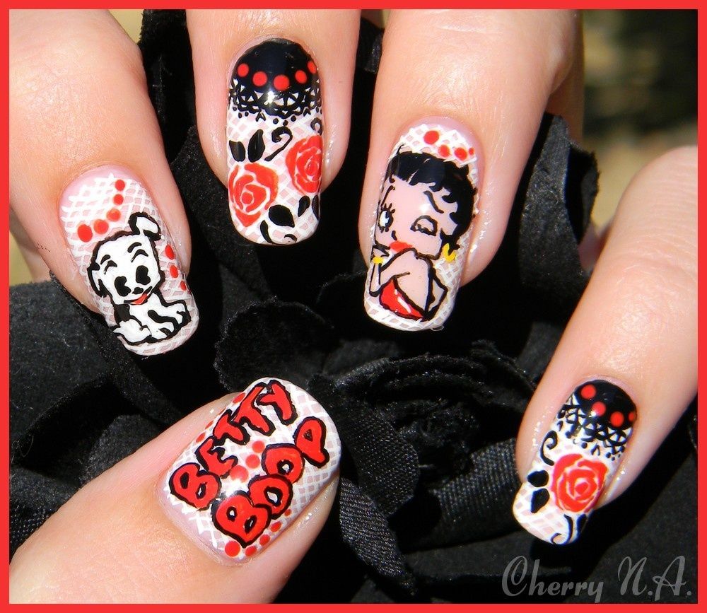 16 Betty Boo Nails ideas | nails, nail designs, cute nails